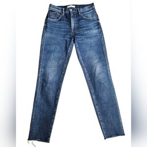 Moussy Classic Blue Women's Jeans with Ankle Fray Size 25